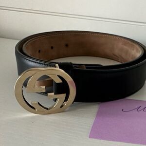 Black Gucci GG Interlocking Belt